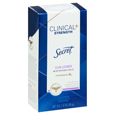 Secret Clinical+ Strength 48 HR Invisible Solid Clean Lavender Antiperspirant 1.6 oz