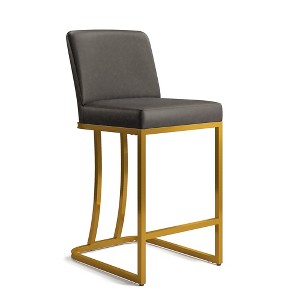 Captiva Designs 24 inch Height Bar Stool with Faux Leather & Padded Seat and Back & Sturdy Steel Frame - 1 of 4