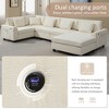 128" Chenille U-Shaped Sectional Sofa with Ottoman & Cup Holders - 4 of 4