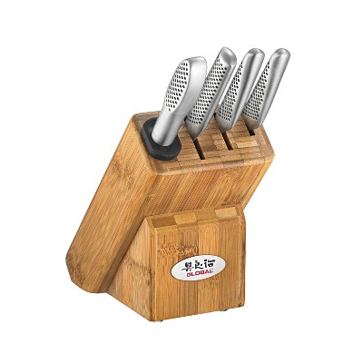 Global Stainless Steel 5-Piece Masuta Knife Block Set