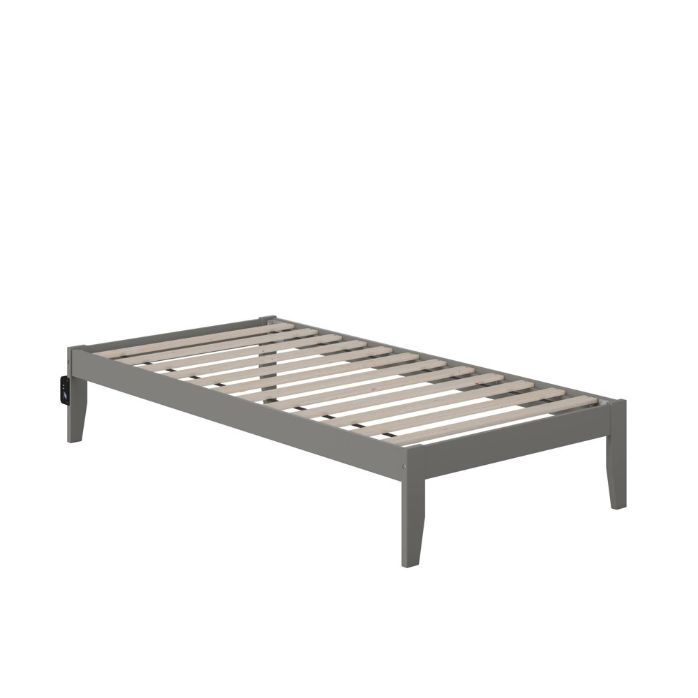 Photos - Bed Frame AFI Twin Colorado Bed with USB Turbo Charger Gray  