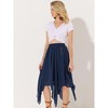 Allegra K Women's Elastic Waist Chiffon Handkerchief Hem Midi Skirt - 3 of 4
