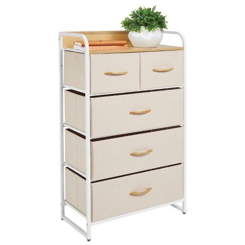 4-Tier Drawer Dresser for Bedroom, Clothes Organizer, Fabric Storage Tower  for Clothing, Linens, Closet, Easy Assembly, Durable Materials (Beige