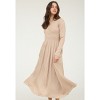 August Sky Women's Front Button Up Mixed Media Midi Dress - 4 of 4