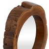 Teak Wood Live Edge Wall Mirror Set of 4 Brown - Olivia & May: Rustic Round Decorative Entryway Wooden Mirror Set - 4 of 4