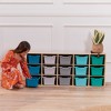 ECR4Kids Streamline 15 Cubby Tray Cabinet with 15 Scoop Front Storage Bins, 3x5, Natural - 4 of 4