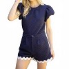 Women's Wavy Trim Hem Double Pocket Short - voy - 4 of 4