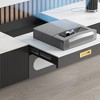 POVISON 125" Modern TV Stand for Projector, Sintered Stone TV Cabinet with Drawers for Home Theater, Oak Veneer MDF - 4 of 4