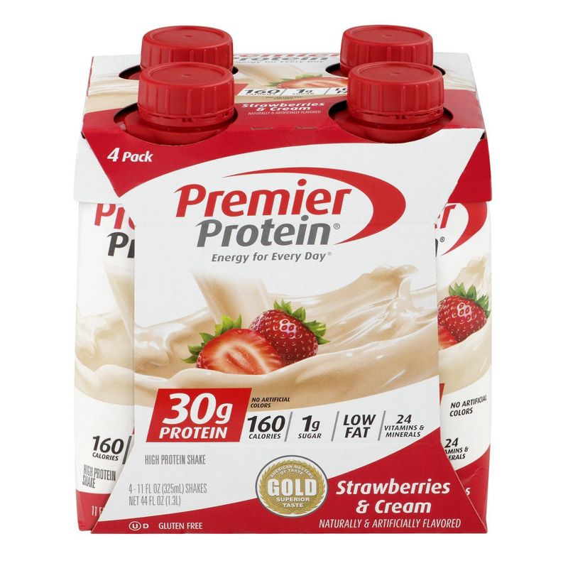 Premier Protein Nutritional Shake - Strawberries &#38; Cream - 11 fl oz/4pk, 4 of 10