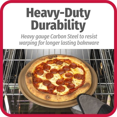 2 Pack 12-Inch Perforated Pizza Pans - Nonstick Carbon Steel Baking Trays For Crispy Crust