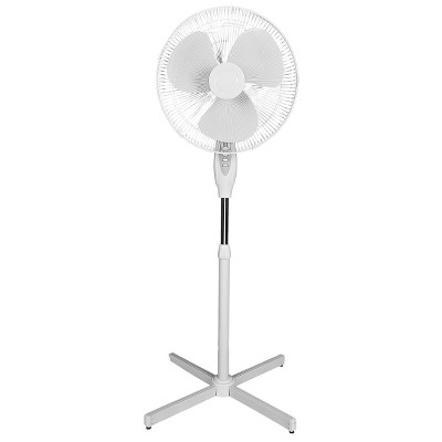 Optimus 16in Oscillating Stand Fan in White