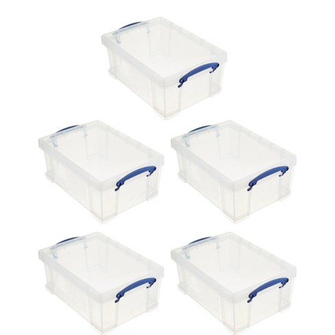 Really Useful Box 9L Storage Container with Snap Lid & Clip Lock Handle (5 Pack)
