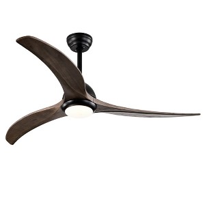 Chic Crate 52" Flush Mount Ceiling Fan with Light & Remote, Solid Wood Blades, Reversible Quiet Motor, 6-Speed - 1 of 4