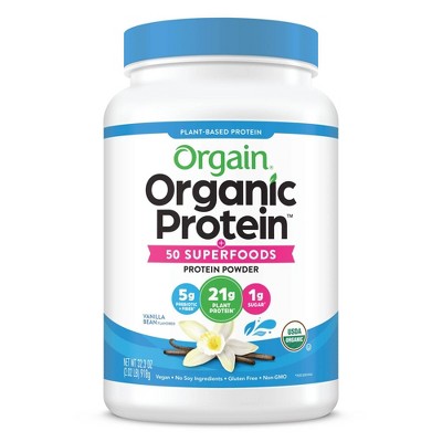 Orgain Organic Protein + Superfoods Plant Based Powder - Vanilla Bean - 2lbs