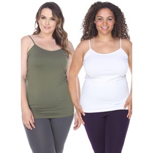 Women's Plus Size Tank Tops Pack of 2 - One Size Fits Most Plus - White Mark - 1 of 1