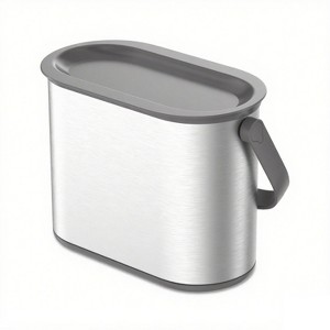 LunaLulinlk Silver Stainless Steel 1 Gallon Multi-Purpose Countertop Trash Can with Gray Lid - 1 of 4