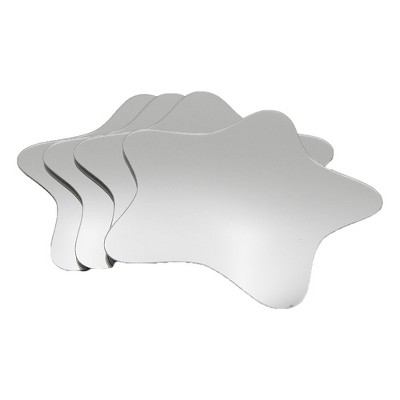 Evideco French Home Goods Set of 4 Small Self-Adhesive Decorative Mirrors – Available in 8 Unique Shapes