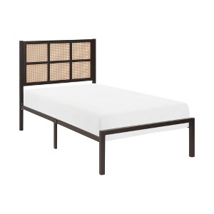Twin Size Metal Platform Bed with Headboard for Bedroom - 1 of 4