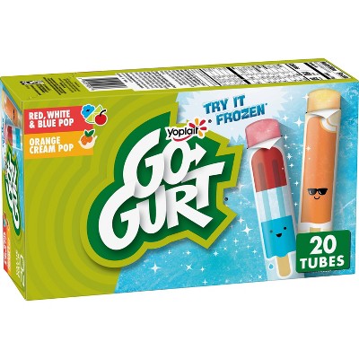 Yoplait Go-Gurt Red, White & Blue Pop/Orange Cream Pop Low Fat Kids' Yogurt  - 40oz/20ct