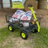 Yard Tuff 2-in-1 Jumbo Gardening Utility and Yard Wagon Cart with 1000 lb. Capacity, Heavy Duty Steel Mesh Deck, and Welded Steel Rims, Grey - 4 of 4