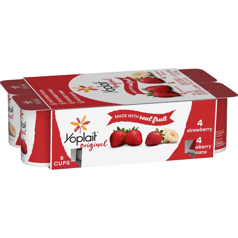 Yoplait Original Strawberry and Strawberry Banana Yogurt - 8pk/6oz Cups, 1 of 14