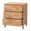 Baxton Studio Hosea Carved Honeycomb 3 Drawer Chest Natural - image 3 of 4