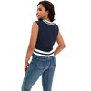 ATHLECHIC Women's Summer Knit Color Block Sleeveless V Neck Loose Fit Preppy Trendy Tank Tops - 4 of 4