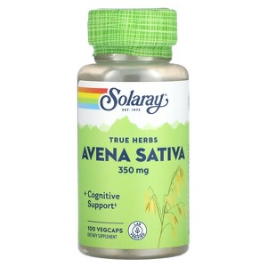 Solaray True Herbs, Avena Sativa, 350 mg, 100 Vegcaps (350 mg per Capsule) - 1 of 2