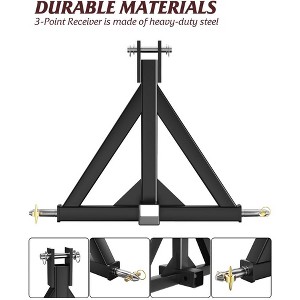 Tractor tripod frame 3 Point 2" Trailer Hitch Receiver Heavy-Duty for Category 1 Tractors Compatible - 1 of 4