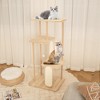 Tangkula 50" Tall Solid Wood Cat Tree w/ Oak Frame & Beech Post Scratching Board & Posts - 2 of 4