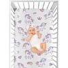 Sweet Jojo Designs Girl Baby Fitted Crib Sheet Rainbow Unicorns Multicolor - 4 of 4