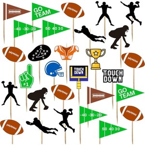 4E's Novelty Football Cupcake Toppers, 96 Pack Football Party Supplies, 12 Styles Football Cake Toppers - 1 of 4