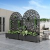 PexFix 72 in. H x 47 in. W Black Metal Arch Wall Planter Box with Trellis for Climbing Plants - 2 of 4