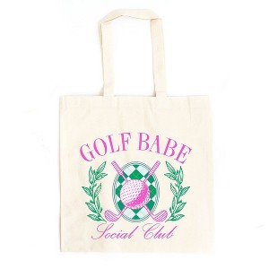 City Creek Prints Golf Babe Canvas Tote Bag - 15x16 - Natural - 1 of 2