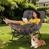 Oversized Outdoor Rocking Chair with Foldable Footrest and Cushion, Modern Patio Papasan Lounge Chair for Garden, Porch,Balcony - 4 of 4