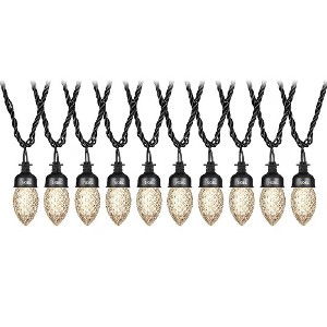 Gemmy 10-Count LED LightShow Diamond Sparkle C9 Classic White Light String 9-FT - 1 of 4