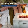 SereneLife SLNFLAG31.5 Propane Gas Fire Pit Table - 40,000 BTU Square Gas Firepit - 4 of 4