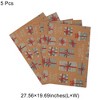 Unique Bargains Gift Wrap Paper Christmas Yellow Kraft 27.56"x19.69" 5 Pcs - 3 of 4