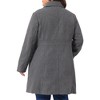 Agnes Orinda Women's Plus Size Notched Lapel Single Breasted Back Split Winter Long Pea Coats - 4 of 4