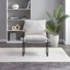 FONTOI Accent Chair with Removable Cushion, Comfy Chair with Wood Armrests for Living Room, Bedroom, White, 23.82"*32.87"*26.6" - 2 of 4
