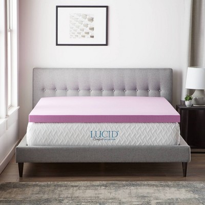 Comfort Collection 3" Lavender and Aloe Infused Memory Foam Mattress Topper - Lucid