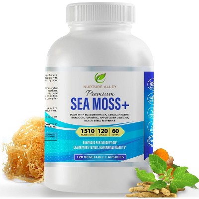 NURTURE ALLEY 8-in-1 Sea Moss & Black Seed Complex – 120 Capsules