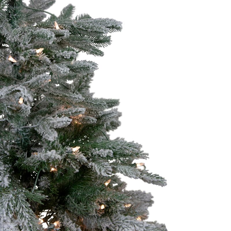 Northlight Real Touch™️ Pre-Lit Flocked Whistler Noble Fir Artificial Christmas Tree - 4.5' - Clear Lights, 5 of 9