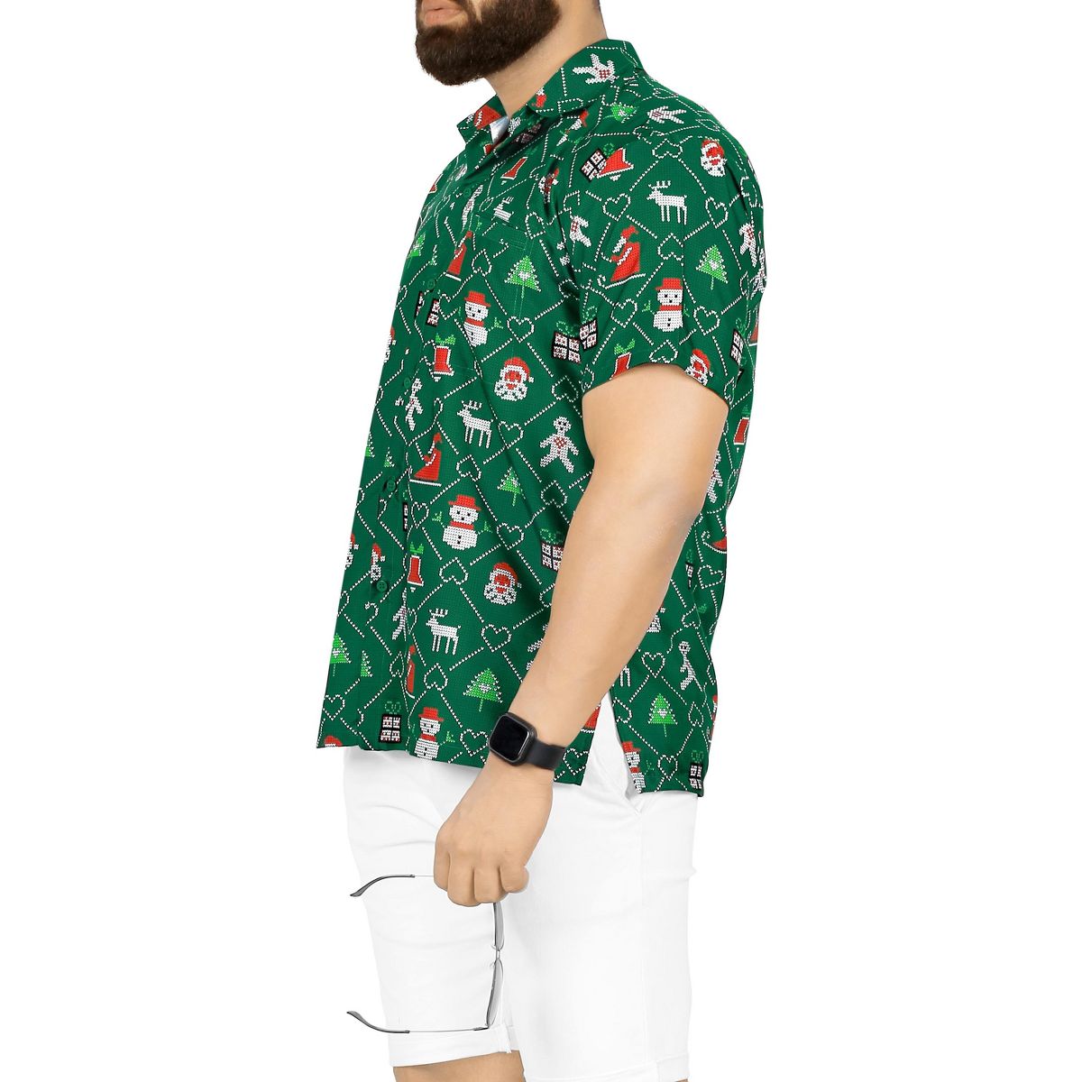 HAPPY BAY Mens Hawaiian Shirts Short Sleeve Button Down Shirt Men's Christmas Party Shirts Casual Holiday Shirts for Men Funny - thumbnail 4