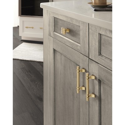 Champagne Bronze Rectangular Cabinet Knob with Mounting Hardware
