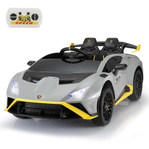 Sandinrayli 24V Licensed Lamborghini STO Electric Car, Gray - 1 of 4