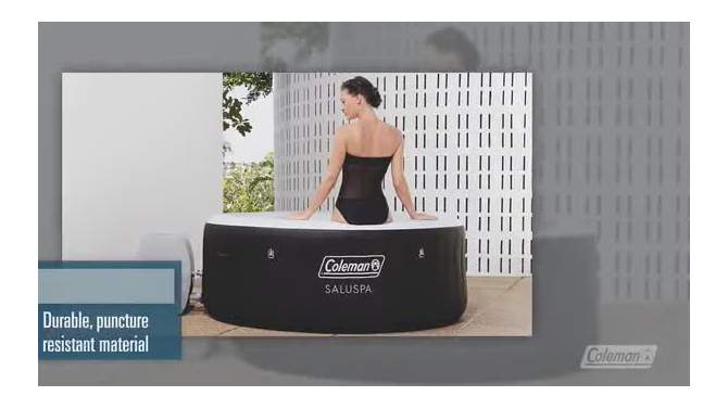 Coleman SaluSpa Round Portable Inflatable Outdoor Hot Tub Spa with 140 Air Jets, Cover, and 2 Filter Cartridges, 2 of 9, play video