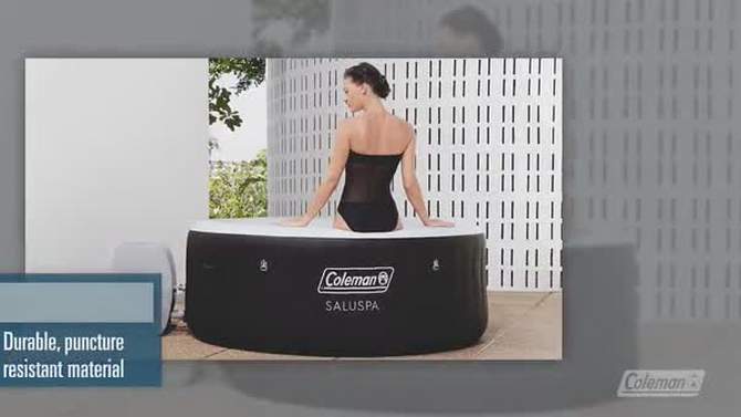 Coleman SaluSpa Round Portable Inflatable Outdoor Hot Tub Spa with 140 Air Jets, Cover, and 2 Filter Cartridges, 2 of 9, play video