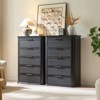 ORRD 5 Drawer Dresser, 45" Tall Fluted Chest, Curved Profile Storage for Bedroom Living Room，Black - 2 of 4