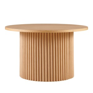 Coffee Tables Contemporary With With Metal Base, Coffee Tables Round With Wood Veneer Tabletop, 27 Inch Width Coffee Tables Round-Cuddlewood - 1 of 4